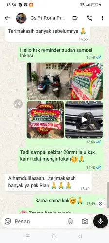 Testimonial Papan Bunga lumajang